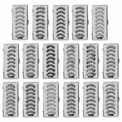 3D Natural Magnetic Eyelashes,With 5 Magnetic Lashes Shipping Box Eyelashes Handmade False Gift Reusable Support Drop Magne T6N2