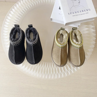 Kids Winter Slippers - Luxury Fur Lined Non-Slip Indoor Boots for Boys & Girls