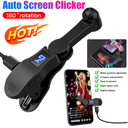 Digital Auto Screen Clicker for Smart Phone Apps Video Live Streaming Gadget Smartphone Game Screen Touch Tripods Tapper