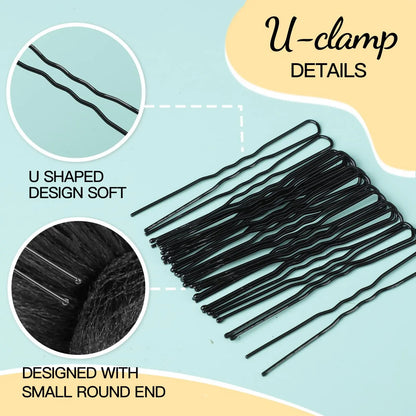 20 invisible hairnets and 40 U-shaped hair clips, suitable for women, ballet dancers, and flight attendants