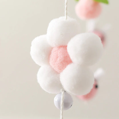 Baby Crib Bed Bell Rattle Toy 0-12 Months Wooden Mobile Cartoon Bee Bed Bell Hanging Toy Holder Bracket Infant Crib Bracket Gift