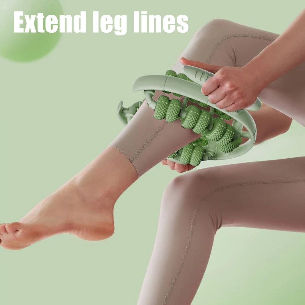 1Pc 26 Wheel Annular Leg Clamp Massager 360-degree Rotation Multifunctional Cellulite Massager Handheld Smooth Tool