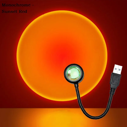 Keroro USB Sunset Light Lamp Self Photography Light LED Rainbow Neon Night Light Projector Photography Wall Atmosphere Light