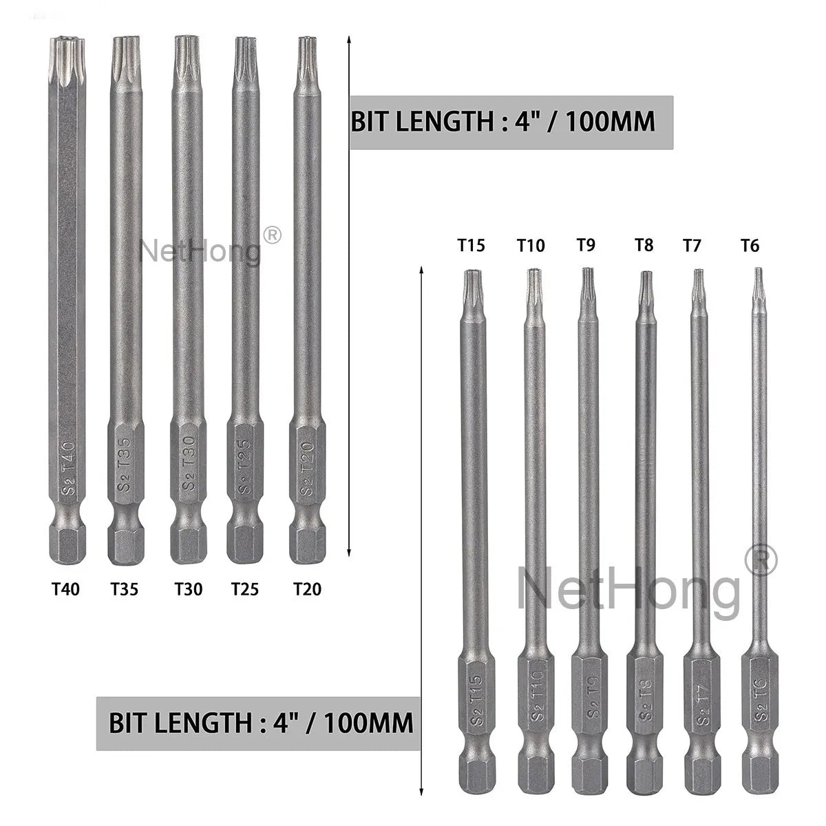11Pcs Long Reach Torx Star Hex Security Bit Set Tamper Proof Screwdriver Bits