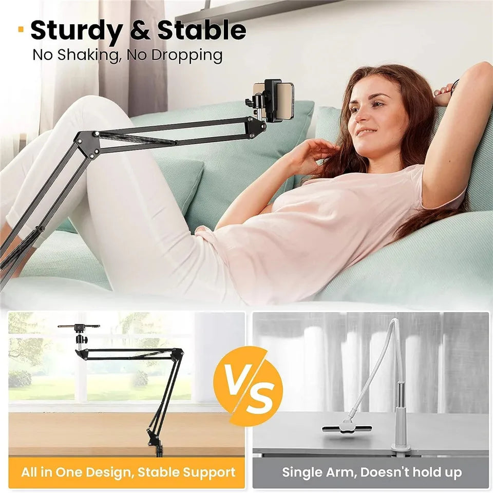 Roreta Flexible Arm Tripod For Phone Stand Table Folded Anchor Online Desktop Laptop Video Live Overhead Shot Photography