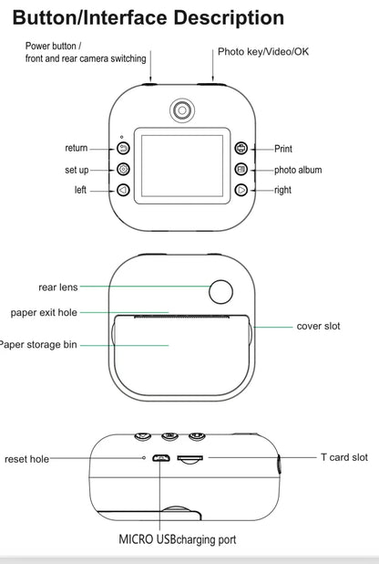 Hot Selling M2 Children Instant Thermal Printing Camera Children Drawing Toy Birthday Christmas Gift