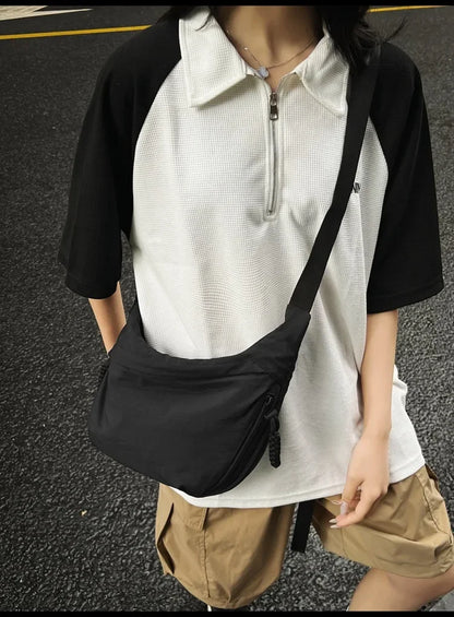 Trendy Women's Soft Cloth Shoulder Bag Solid Color Student Casual Style Big Handbags Crossbody Bags for Women Shoulder Hobos Bag