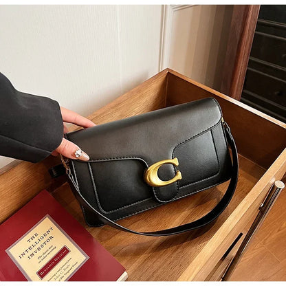 New Women's High-End Pure Color Simple Square Bag Multi-Layer Commuting Single Shoulder Bag Neutral Minimalist Style