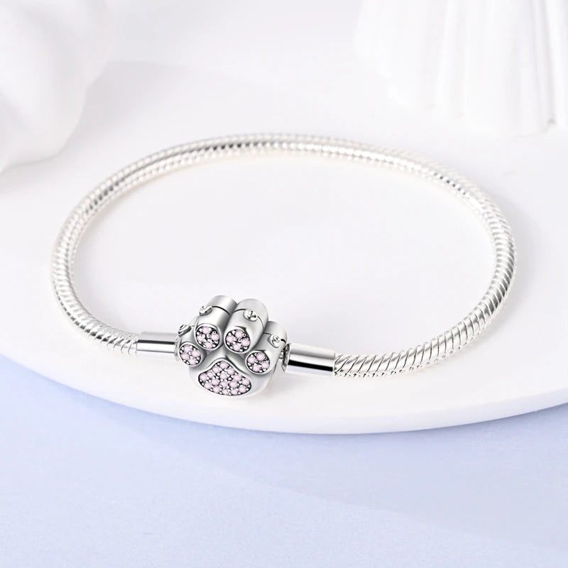 925 Sterling Silver Charm Bracelet - Leaf, Clover, Butterfly & Heart Design | 17-20cm Adjustable