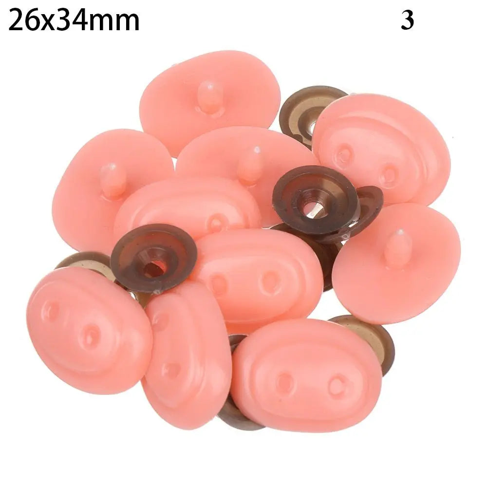 10Pcs Plastic Nose Crafts Doll Triangle Noses Oval Safety Noses Pigs Noses Plush Animal Nose DIY Animals Buttons For Dolls Fox