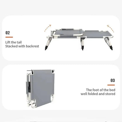 Foldable Sun Lounger Recliner Adjustable Back Rest Garden Indoor Folding Beds~