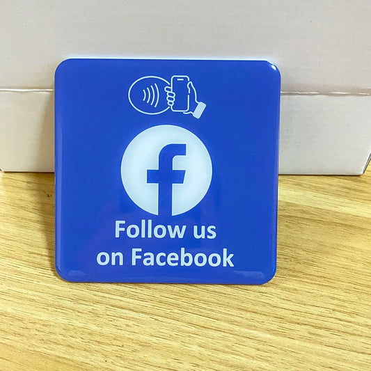 3.93"X3.93" Instagram Facebook Google Tripadvisor Trustpilot Review NFC Tap Card Sign Self-Adhesive Epoxy Plate Sticky