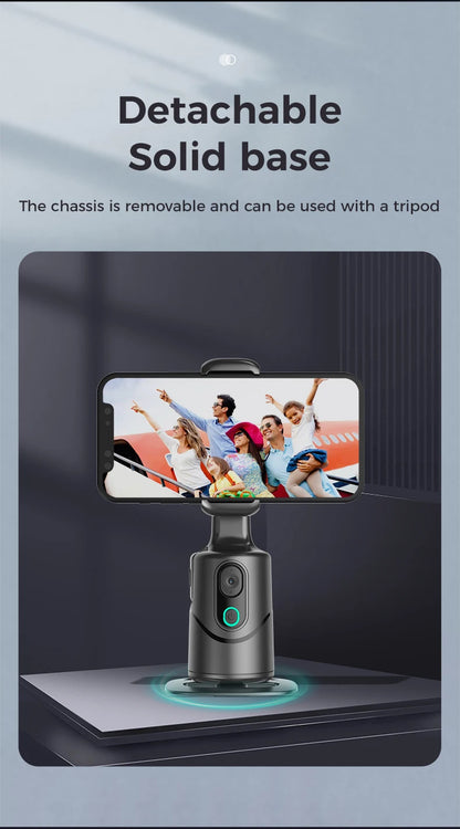 Automatic facial tracking phone holder with remote control and gesture control, 360 ° rotating phone camera holder
