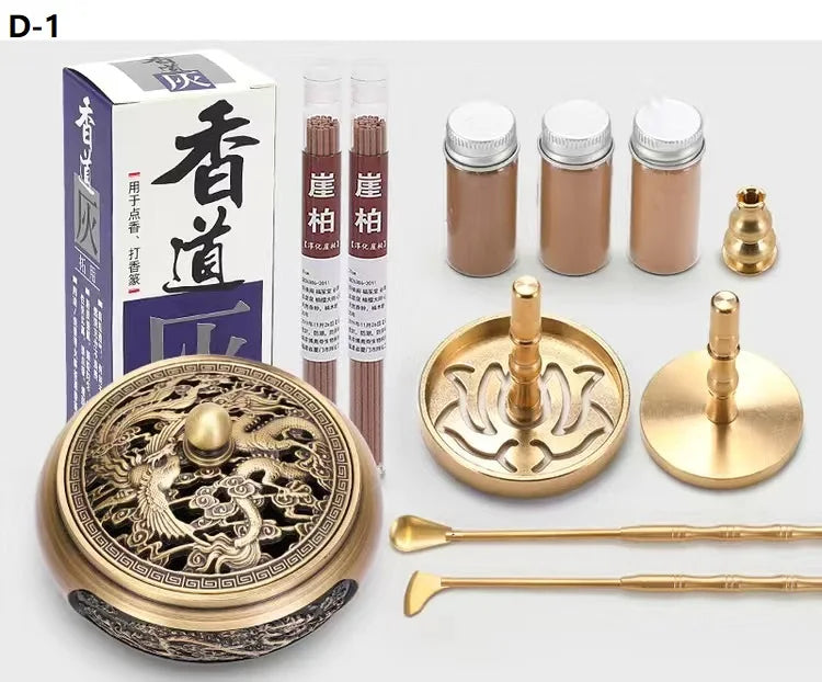 Incense Burner Set Brass Incense Fragrance Making Kit Incense Sealing Mold Incense Holder for Yoga Meditation Home Fragrance
