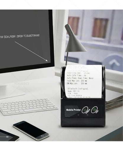 58mm Portable Mini Printer Thermal Label Printer Wireless Receipt Bluetooth Pocket Printer For Small Business/ Computers Printer