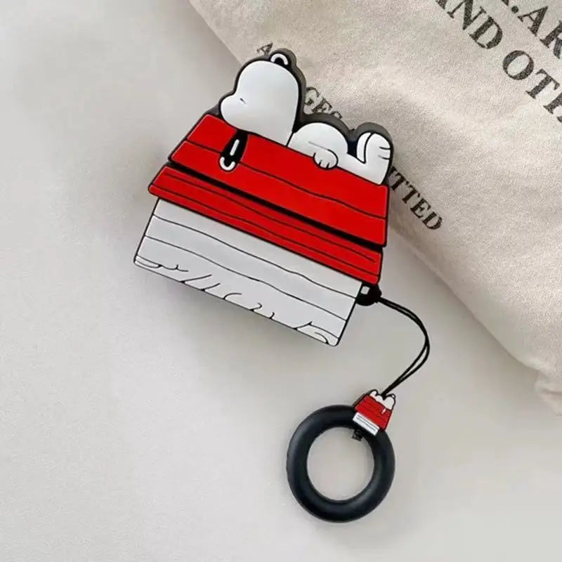 For AirPods 4 3 2 1 Pro Pro2 Earphone Case 3D Snoopy Silicone Cartoon Headphone Box With Pendant Funny Cover