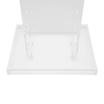Acrylic Podium Floor Standing Clear Lecterns W/ Storage Shelf School Stand Desk Church Pulpit Office Lecture Table 43in H