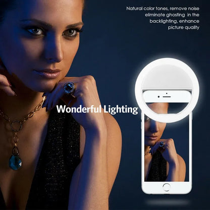 Ringlight Selfie Light Clip On Light For iPhone Samsung POCO Phone Light Ring Video Photo Lamp Flashlight Back Light USB Charge