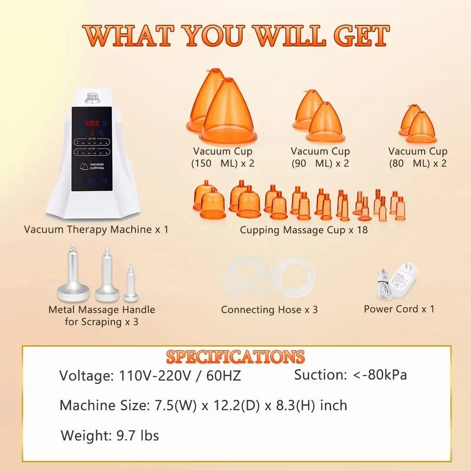 BBL Butt Lifting Colombien MachineVacuum Cup Massager Buttocks Enhancement Breast Enlargement Pumps Suction Therapy