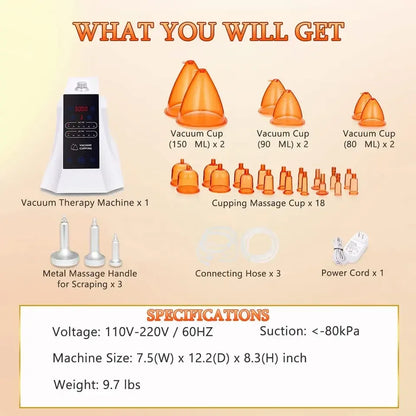 BBL Butt Lifting Colombien MachineVacuum Cup Massager Buttocks Enhancement Breast Enlargement Pumps Suction Therapy