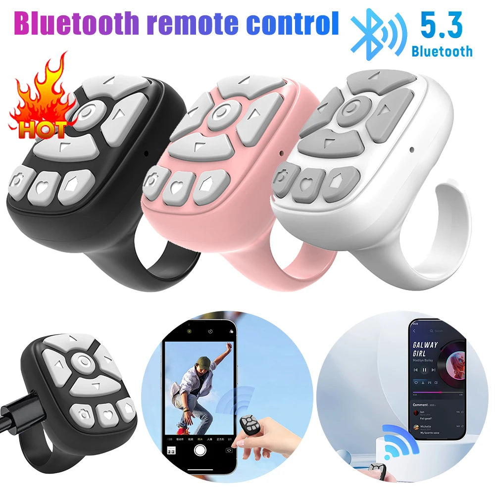 for TIK Tok Scrolling Ring Bluetooth-Compatible Selfie Stick Camera Controller Fingertip Selfie Video Controller for iPhone-iPad