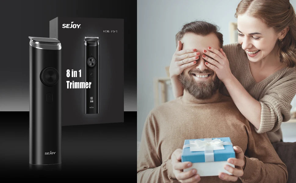 Sejoy Electric Hair Clippers Nose Hair Trimmer For Man Ears Cordless Men's Beard Trimmer Kit 8 in 1