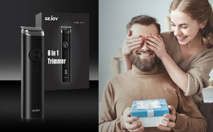 Sejoy Electric Hair Clippers Nose Hair Trimmer For Man Ears Cordless Men's Beard Trimmer Kit 8 in 1