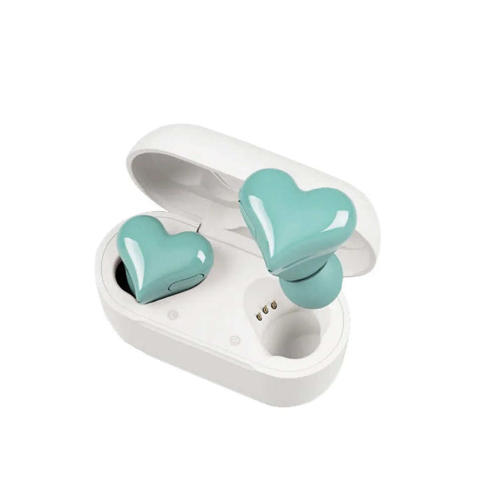 New  Heart Shaped Wireless Bluetooth Headphones Heart Shaped Earphones woman Earphone High Quality Heart Earbuds Girl Gift