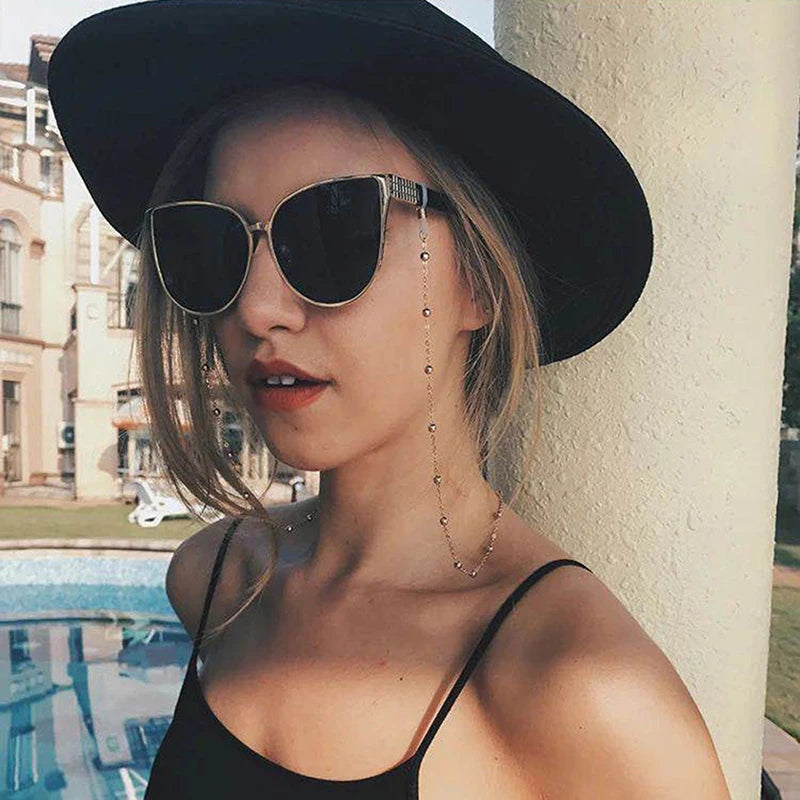 Sunglasses Masking Chains For Women Acrylic Pearl Crystal Eyeglasses Chains Lanyard Glass New Fashion Jewelry Wholesale