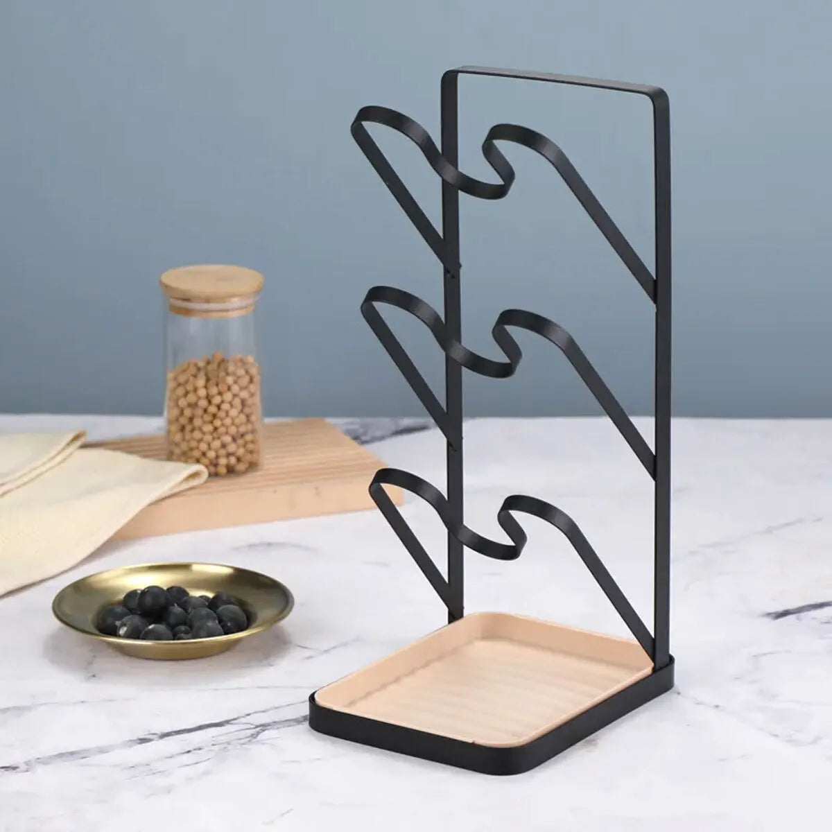 3 Saucepan Pot Pan Storage Rack Holder Kitchen Cupboard Organiser Stand Shelf UK