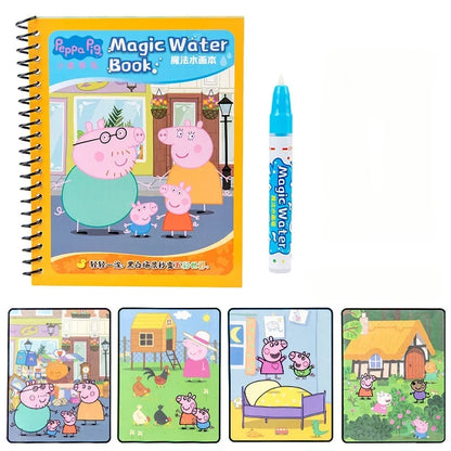 Peppa Pig Page's Water Painting Book Baby's Brainstorming Development Graffiti Clear Water Drawing Board Washable Drawing Book