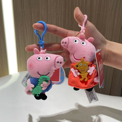 12cm Genuine Peppa Pig Plush Pendant Children's Toy Kawaii Peppa George Cartoon Anime Plush Key Chain Backpack Pendant Kids Gift