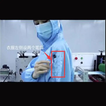 Isolations-Arbeitskleidung vom geteilten Typ. Wiederverwendbare, antistatische Unisex-Sicherheitskleidung mit Taschen. Staubdichte, saubere Lackmaterialien