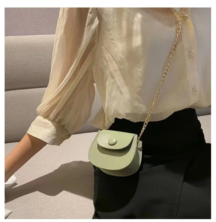 Fashion Kids Children PU Leather Shoulder Bag Lovely Baby Girls Mini Chain Coin Purse Cute Princess Crossbody Bags Small Wallet