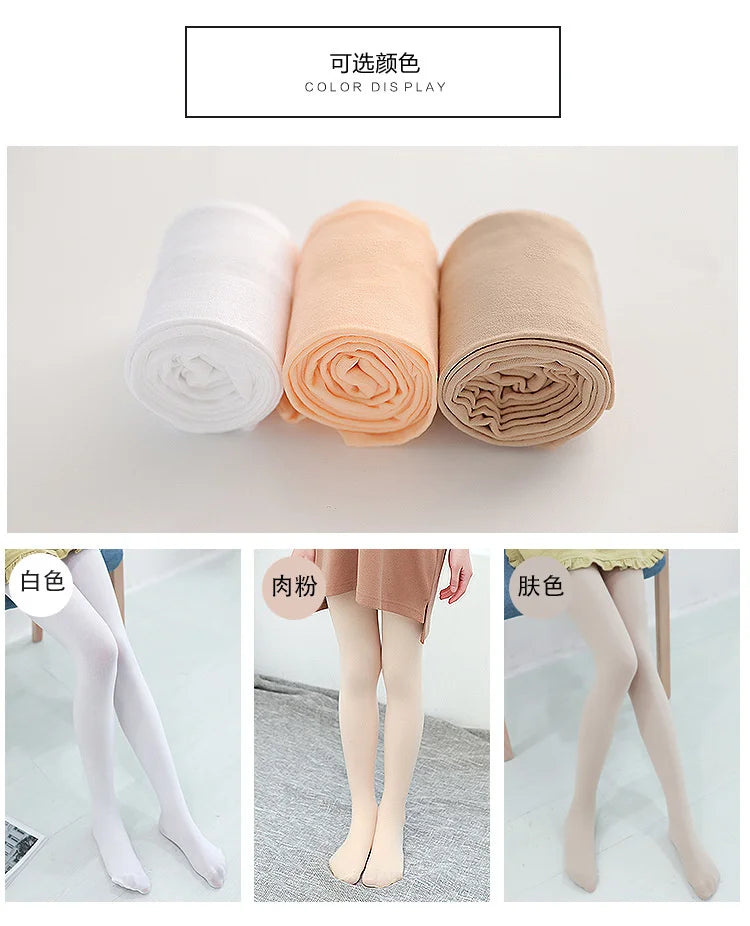 Kids Pantyhose Ballet Dance Tights For Girls Stocking Children Velvet White Pantyhose Girls Tights Professional Ballet Stockings
