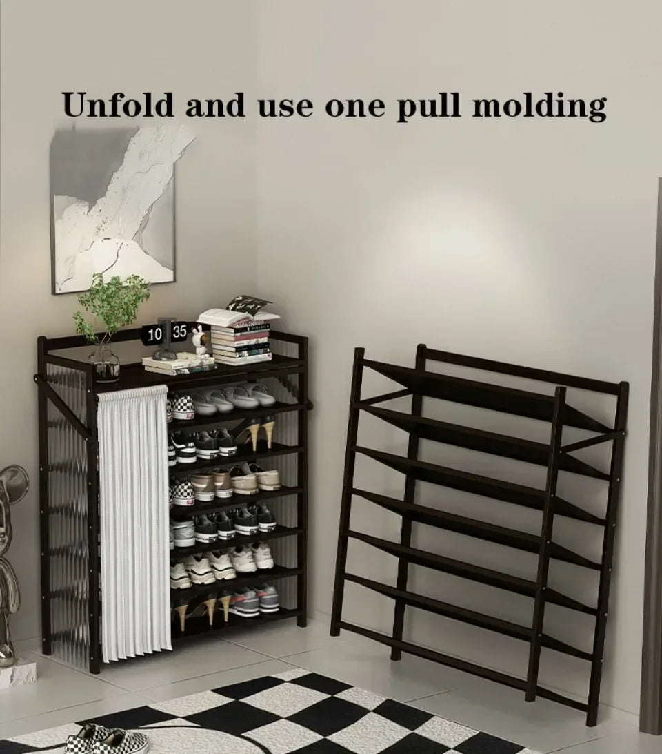 Folding Shoe Racks Multi-storey Simplicity Storage Shelves No Installation Required Strong Load-bearing Capacity Shoe Cabinet