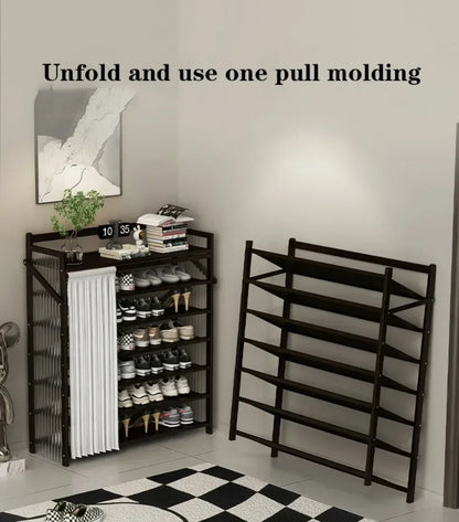 Folding Shoe Racks Multi-storey Simplicity Storage Shelves No Installation Required Strong Load-bearing Capacity Shoe Cabinet