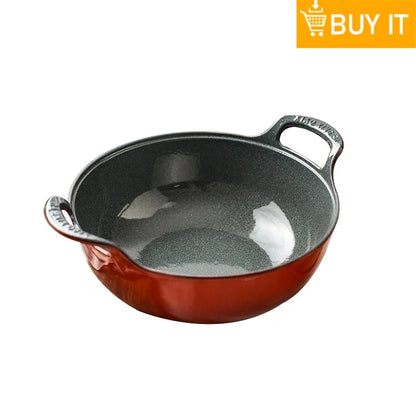 23cm Enameled Cast Iron Dutch Oven 2 Quart Heavy Soup Pot Casserole Dish For Bread Baking And Stew Kitchen Nonstick Braised Pot