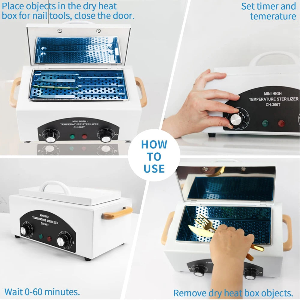 LINMANDA High Temperature Sterilizer Autoclave Machine Nail Tool Sterilizer Dry Heat Sterilizer SPA Salon-Tattoo Metal Tools