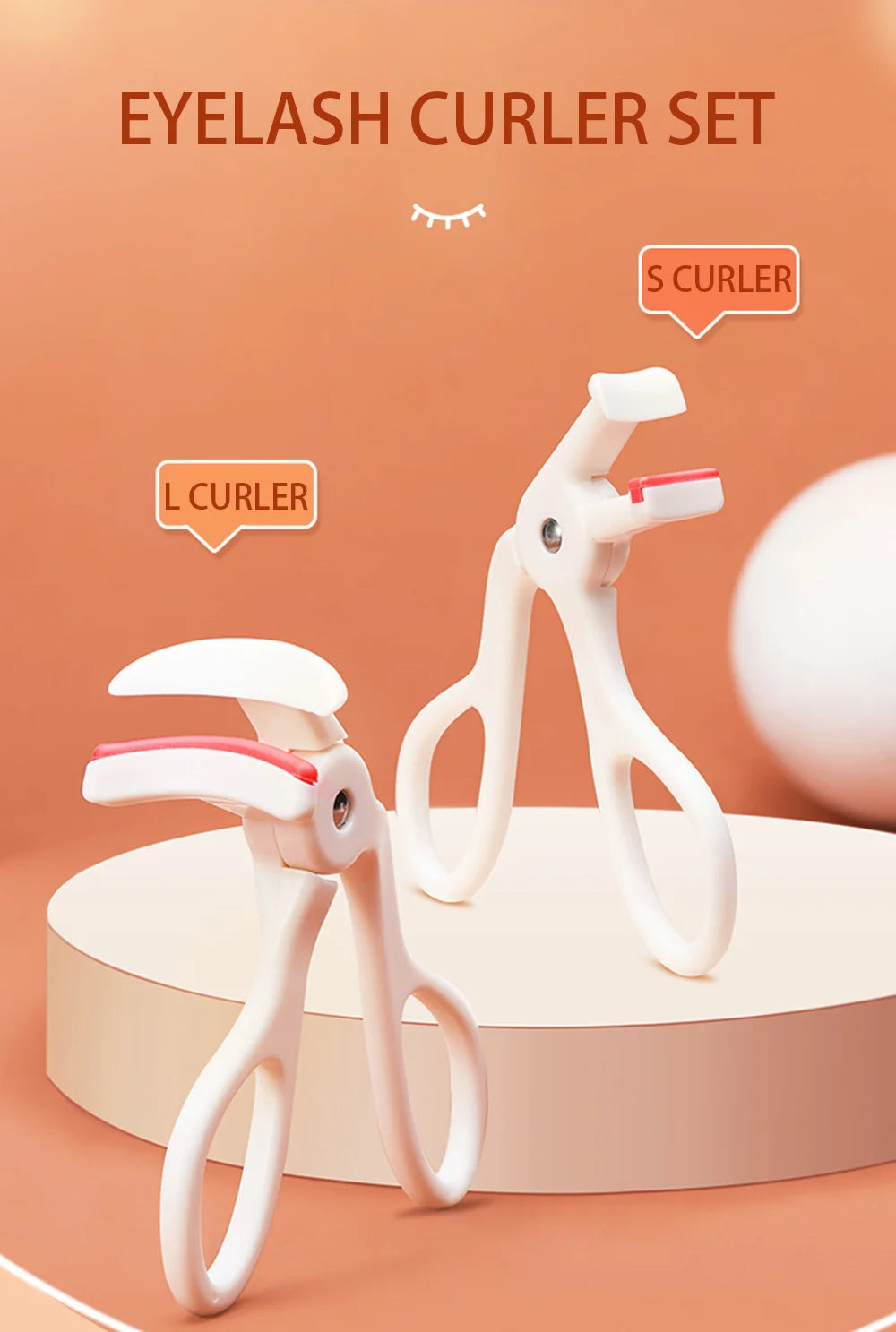 CALIYI Large Small Eyelash Curlers with Silicone Strips To Extend Curling Eyelashes and Make-up Tools For Big Eyes For Makeup