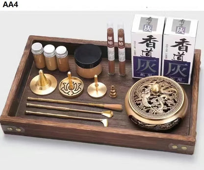 Incense Burner Set Brass Incense Fragrance Making Kit Incense Sealing Mold Incense Holder for Yoga Meditation Home Fragrance