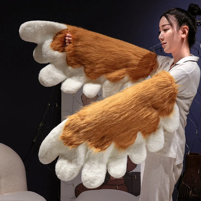 Cute 2D Cat Claw Plush Fursuit Kawaii Furry Cosplay Cat Claw Gloves Wings Cat Shoes Furry Boots Anime Party Cosplay Costume