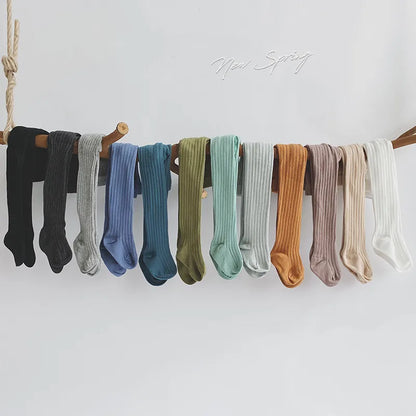 Girls Cotton Tights - Soft Knitted Pantyhose for Babies & Toddlers | Macaron Colours