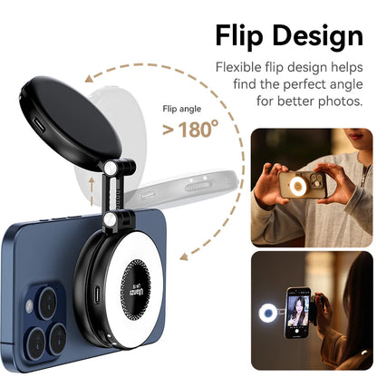 Ulanzi LM19 MagSafe Light Portable Selfie Light for iPhone 17 16 15 14 13 12 Pro Max Fill Light Phone Stand Selfie Video Vlog
