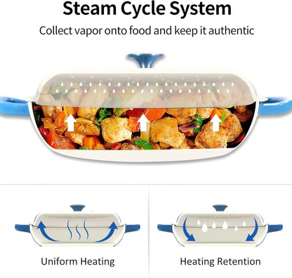 4.5L Dutch Oven Soup Pot Cast Iron Casserole Braiser  Casserole Skillet with Lid and Dual Handles Dutch Oven Baking