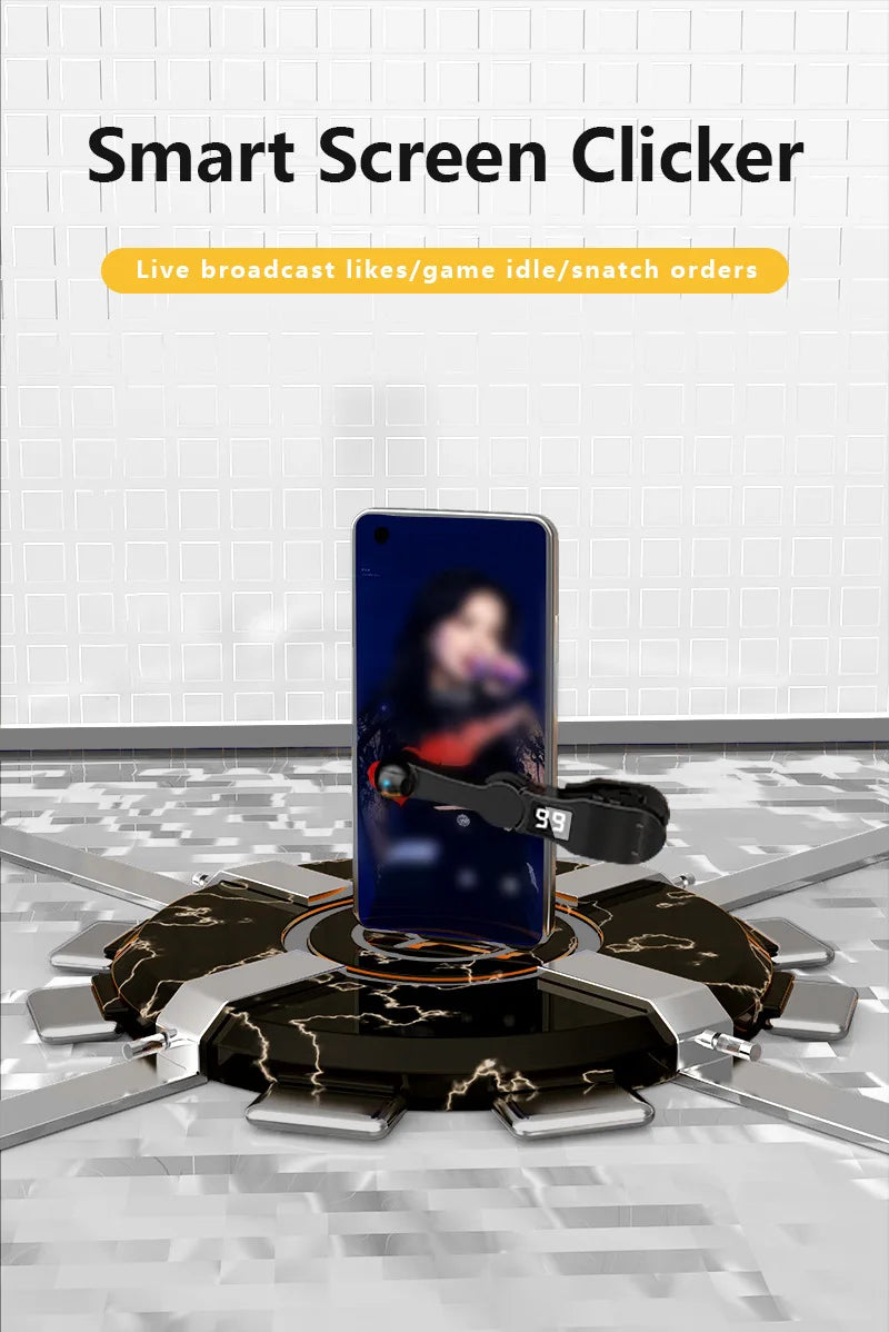 Automatic Screen Tapper Auto Clicker Tool Adjustable Speed for Gaming Live Streams Shopping Reward Tasks Phone App Accessory