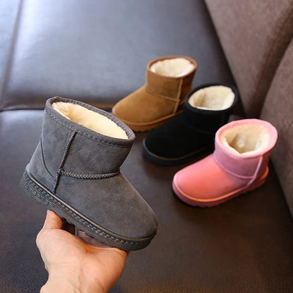 Kids Winter Slippers - Luxury Fur Lined Non-Slip Indoor Boots for Boys & Girls