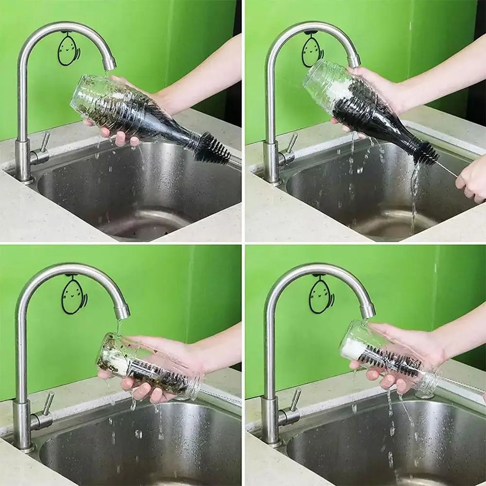 Soda Stream Bottle Brush With Beechwood Handle Glassware Jars Cleaner Kitchen Cleaning Tool Drink Bottle Cup Cleaning Brush