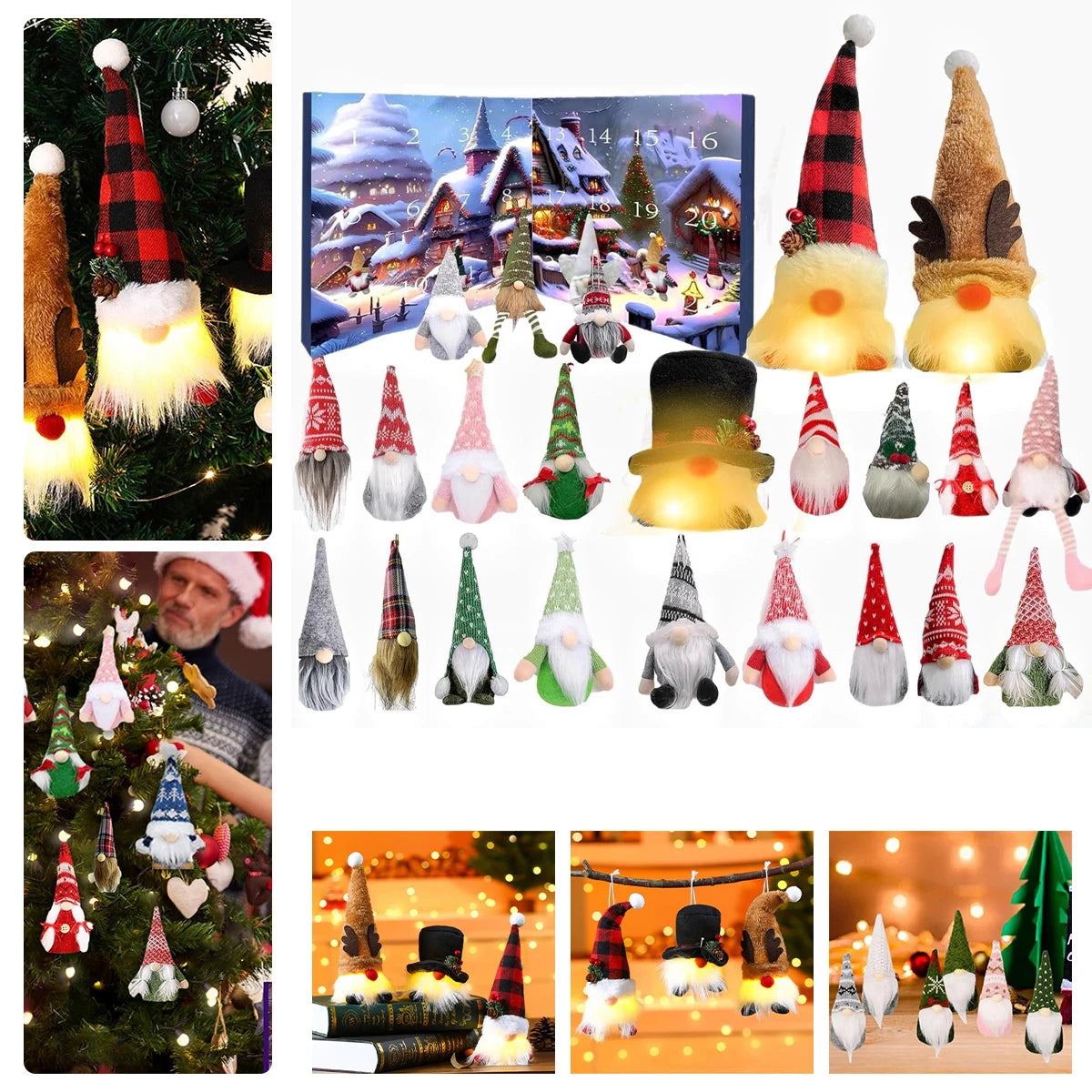 Christmas 2025 New Advent Calendar Cute Gnome 24 Days Countdown Calendar Children's Holidays Advent Calendars Christmas Supplies
