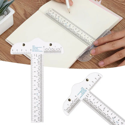 1PC Acrylic T-Square Ruler For Handtool In Both Inches And Metric Measurements Transparent Graduated Measuring Scale Rule